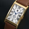 Montre Lip Churchill T24 Rectangulaire Dorée Cadran Ivoire Cuir