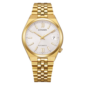 Montre Citizen Tsuyosa 60 37 mm Automatique Acier Plaqué Or Cadran Argenté