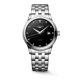 Montre Longines Flagship Classic 40 mm Automatique Cadran Noir Laqué Bracelet Acier