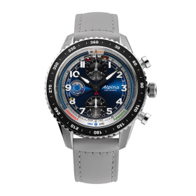 Montre Alpina Startimer Pilot Chronograph Automatic IFR 43 mm Cadran Bleu Bracelet Cuir