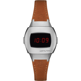 Montre Hamilton American Classic PSR 74 Quartz 26 x 31 mm Affichage Numérique Bracelet Cuir Cognac