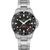 Montre Hamilton Khaki Navy Scuba Auto GMT 43 mm Cadran Noir Lunette Céramique Bracelet Acier