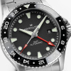 Montre Hamilton Khaki Navy Scuba Auto GMT 43 mm Cadran Noir Lunette Céramique Bracelet Acier