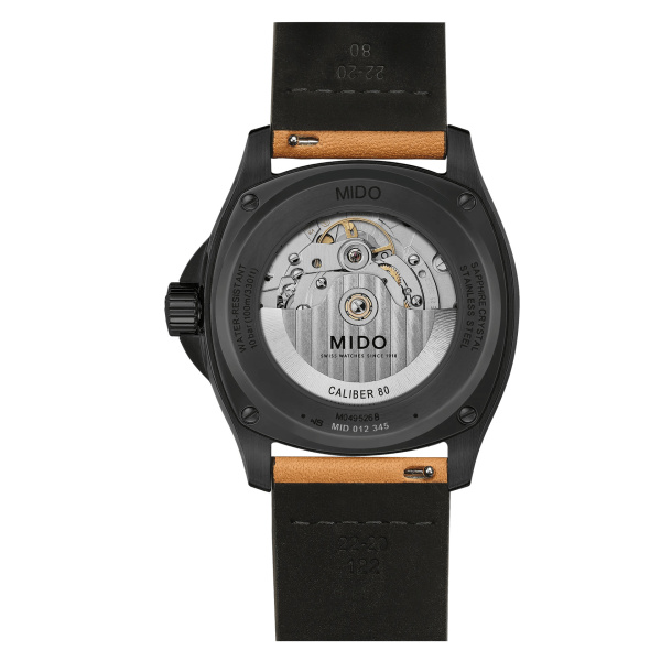 Montre Mido Multifort TV Big Date 39,2 x 40 mm Automatique Cadran Gris Dégradé Bracelet Cuir Brun