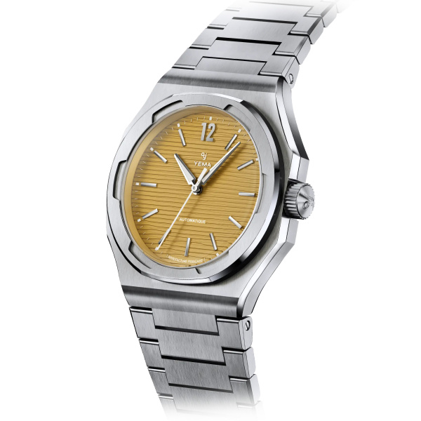Montre Yema Wristmaster Slim CMM.20 39 mm Automatique Cadran Jaune Bracelet Acier