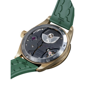 Montre Yema Skin Diver Slim Bronze CMM.20 39 mm Automatique Cadran Vert Bracelet Cuir