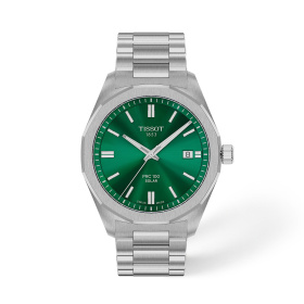 Montre Tissot PRC 100 Solar 39 mm Quartz Cadran Vert Bracelet Acier