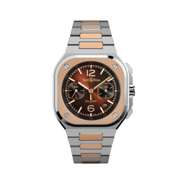 Montre Bell & Ross BR-05 Chrono S.T. Dupont 42 mm Bracelet Or Rose et Acier