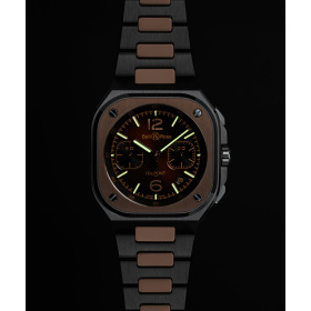 Montre Bell & Ross BR-05 Chrono S.T. Dupont 42 mm Bracelet Or Rose et Acier