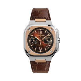 Montre Bell & Ross BR-05 Chrono S.T. Dupont 42 mm Bracelet Cuir de Veau Brun