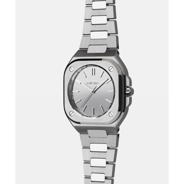Montre Bell & Ross BR-05 Grey Mirror Steel 40 mm Cadran Miroir Bracelet Acier