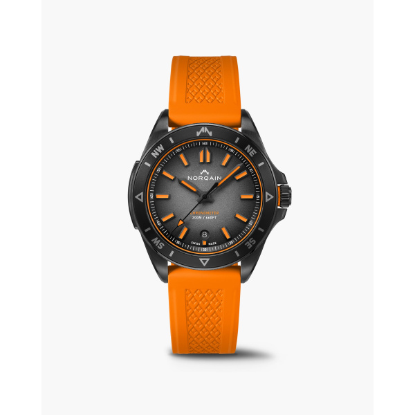 Montre NORQAIN Adventure NEVEREST 40 mm DLC Noir Bracelet Caoutchouc Orange Édition Limitée