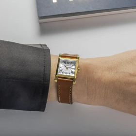 Montre Herbelin Antarès Carré 19,4 mm PVD Or Jaune Cuir Camel