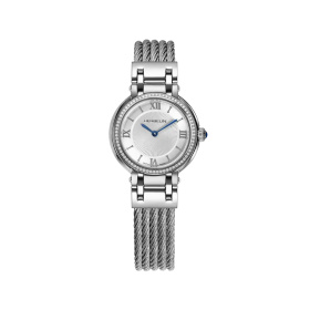 Montre Herbelin Galet 28 mm Quartz Argent Boîtier Serti Diamants