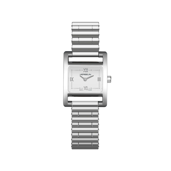 Montre Herbelin Ve Avenue 19 mm Quartz Cadran Blanc Laqué Bracelet Acier