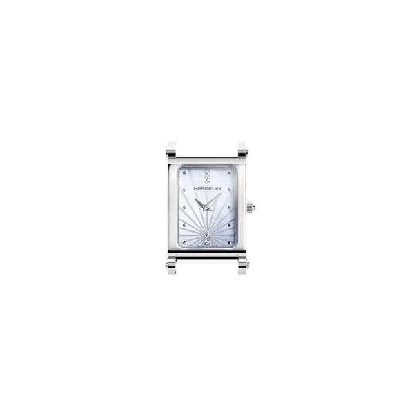 Boîtier Herbelin Antarès Galbé Nacre et Zircons 24 x 19 mm