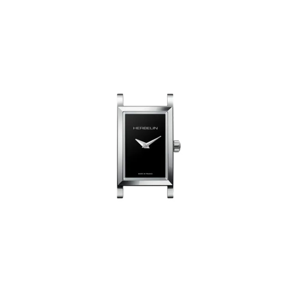 Boîtier Herbelin Antarès Rectangle Noir Laqué Acier 27 x 19 mm