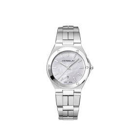 Montre Herbelin Cap Camarat 33 mm Quartz Cadran Nacre Blanche Bracelet Acier