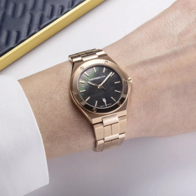 Montre Herbelin Cap Camarat 33 mm Quartz PVD Or Rose Cadran Nacre Noire