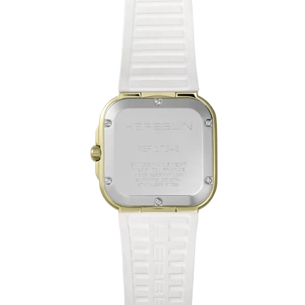 Montre Herbelin Cap Camarat Square 30 mm Quartz PVD Or Jaune Cadran Nacre Diamants