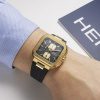 Montre Herbelin Cap Camarat Square Chronographe 40,5 mm Quartz PVD Or Jaune Cadran Noir