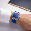 Montre Herbelin Cap Camarat Square Chronographe 40,5 mm Quartz Cadran Bleu Cobalt Bracelet Caoutchouc Bleu