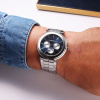 Montre Herbelin Newport Slim 41,5 mm Phase de Lune Cadran Bleu Bracelet Acier