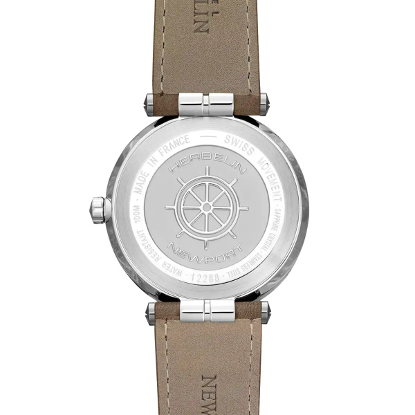 Montre Herbelin Newport 40,5 mm Quartz Date Cadran Brun Bracelet Cuir Brun
