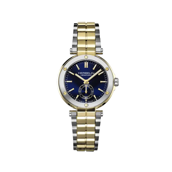 Montre Herbelin Newport 35 mm Quartz Petite Seconde Cadran Bleu Bicolore