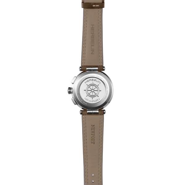 Montre Herbelin Newport 40,5 mm Chronographe Cadran Anthracite Bracelet Cuir Brun