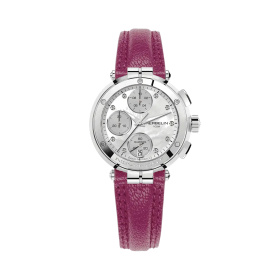 Montre Herbelin Newport Chrono 35 mm Cadran Nacre Diamants Bracelet Cuir