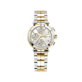Montre Herbelin Newport Chrono 35 mm Cadran Nacre Diamants Bracelet Bicolore