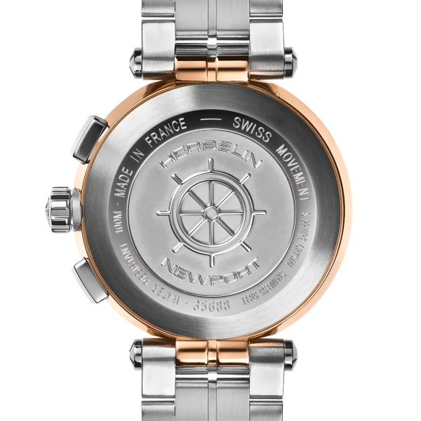 Montre Herbelin Newport Chrono 35 mm Cadran Nacre Diamants PVD Or Rose