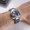Montre Herbelin Newport Héritage 42 mm Chronographe Cadran Bleu Bracelet Caoutchouc