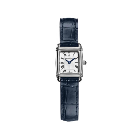 Montre Herbelin Art Déco Tonneau 19,4 mm Quartz Cadran Argent Cuir Bleu