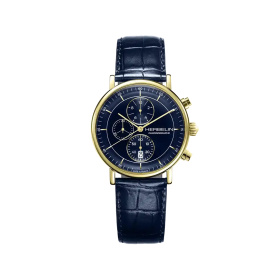 Montre Herbelin Inspiration Chrono 40 mm PVD Or Jaune Cadran Bleu