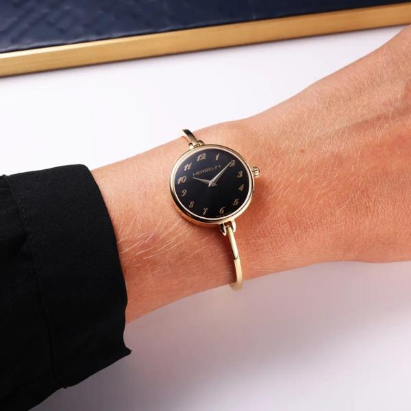 Montre Herbelin Fil 26 mm PVD Or Jaune Cadran Noir Chiffres Arabes