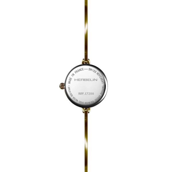 Montre Herbelin Fil 26 mm PVD Or Jaune Cadran Noir Chiffres Arabes