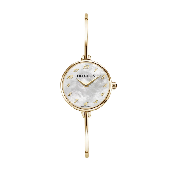 Montre Herbelin Fil 26 mm PVD Or Jaune Cadran Nacre Chiffres Arabes