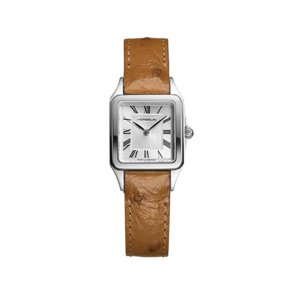 Montre Herbelin Luna 24 mm Acier Cuir Façon Autruche