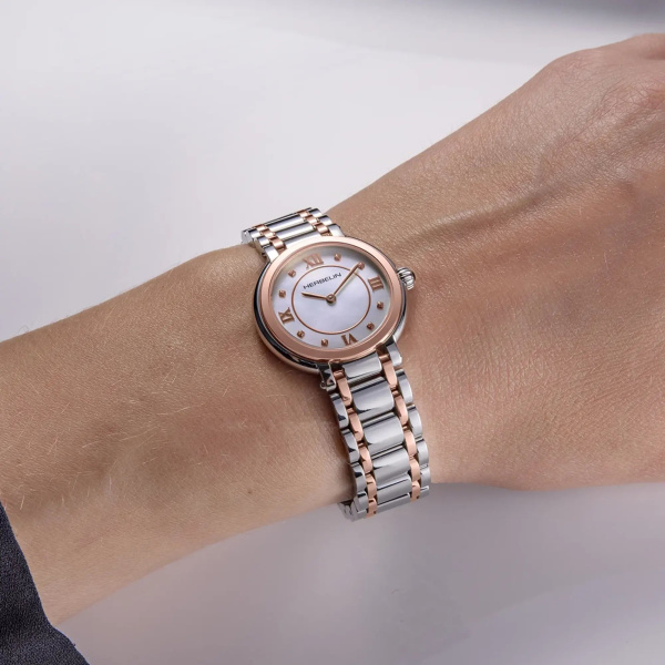 Montre Herbelin Galet Bicolore Or Rose Nacre 28 mm