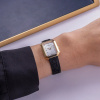 Montre Herbelin Octogône Rectangle PVD Or Jaune Nacre Blanche Cuir 20,4 mm