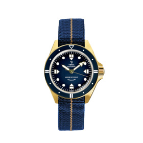Montre Yema Navygraf Marine Nationale 400e Anniversaire 39 mm Cadran Bleu