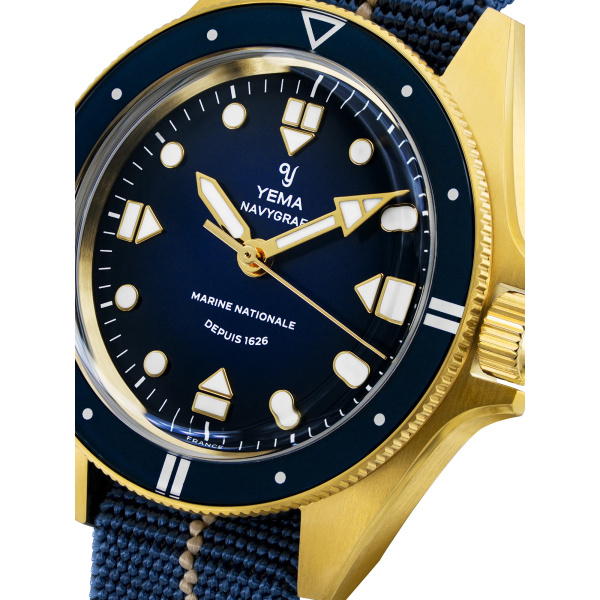 Montre Yema Navygraf Marine Nationale 400e Anniversaire 39 mm Cadran Bleu