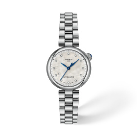 Montre Tissot Desir 28 mm Automatique Cadran Nacre Blanche Index Diamants Bracelet Acier