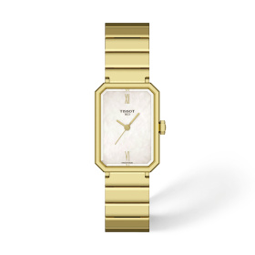 Montre Tissot SRV 30 mm Quartz Cadran Nacre Blanche Acier PVD Or Jaune