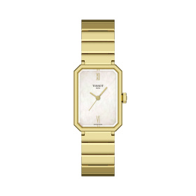 Montre Tissot SRV 30 mm Quartz Cadran Nacre Blanche Acier PVD Or Jaune