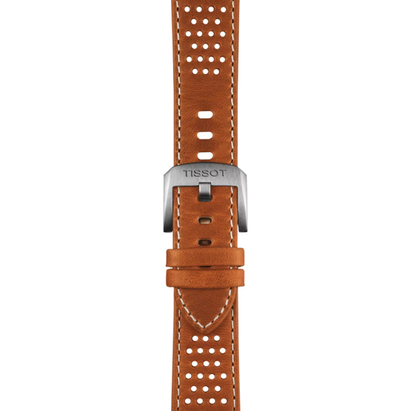 Bracelet Montre Tissot Cuir Marron Clair Grainé Entre-cornes 20 mm