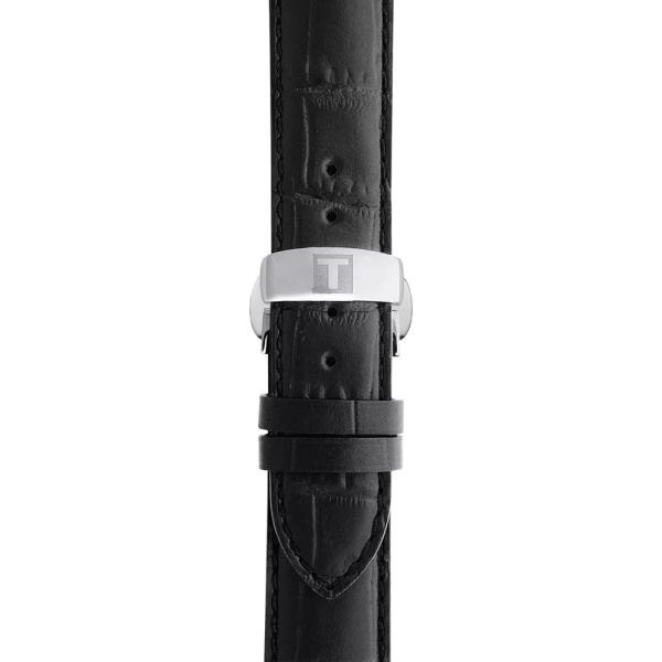 Bracelet Montre Tissot Cuir Noir Effet Alligator Entre-cornes 19 mm