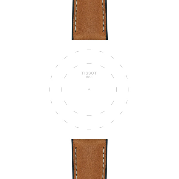 Bracelet Montre Tissot Cuir Marron Clair et Caoutchouc Entre-cornes 21 mm